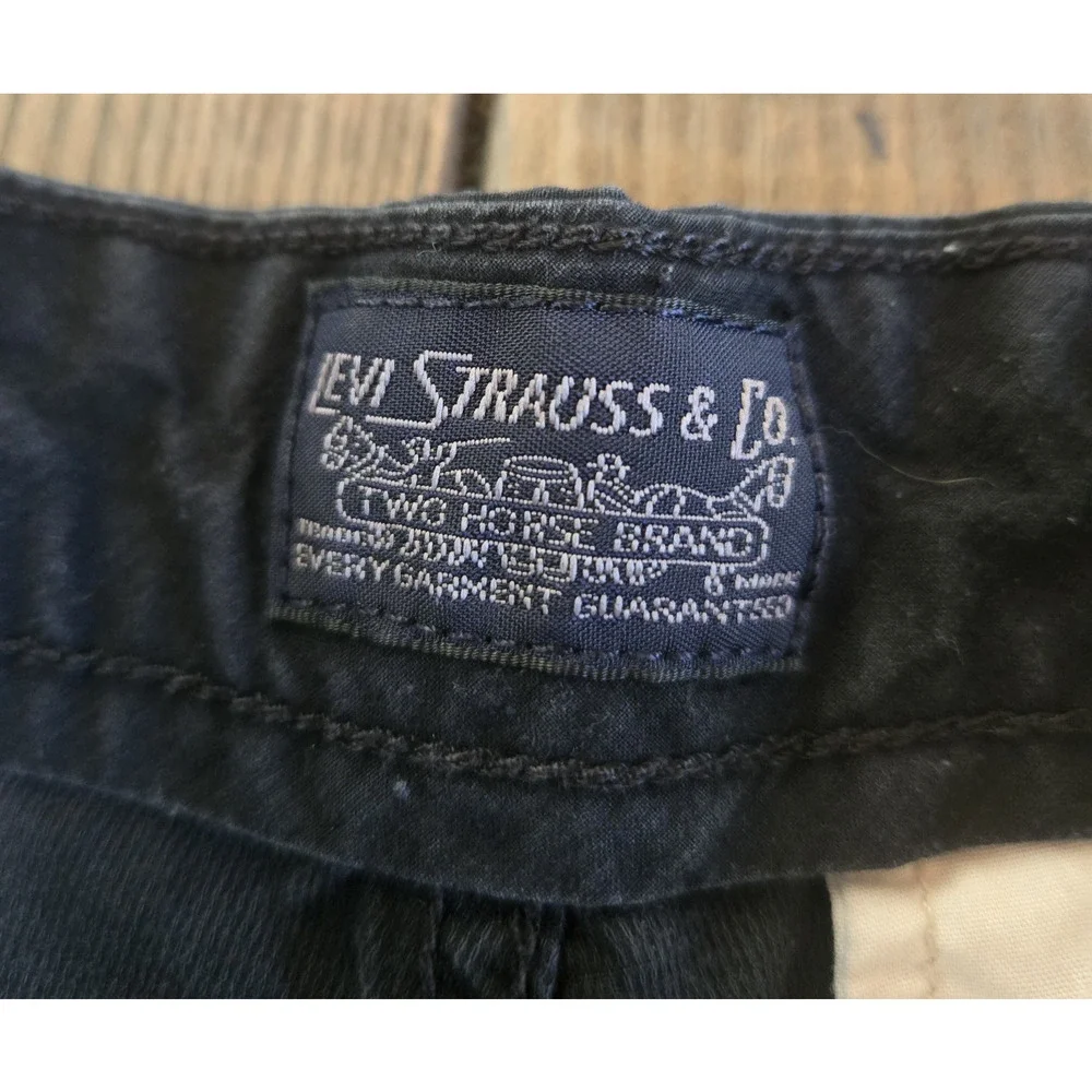Levi Strauss &‎ Co Shorts Mens 30 Black Cargo Multi Pocket Workwear Cotton Faded